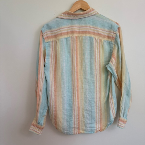 Striped Linen Shirt Sz Small - Picture 4 of 9